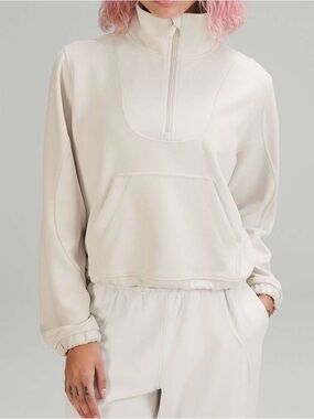 Lululemon - Size 6 - Brushed Softstreme Ribbed Half Zip